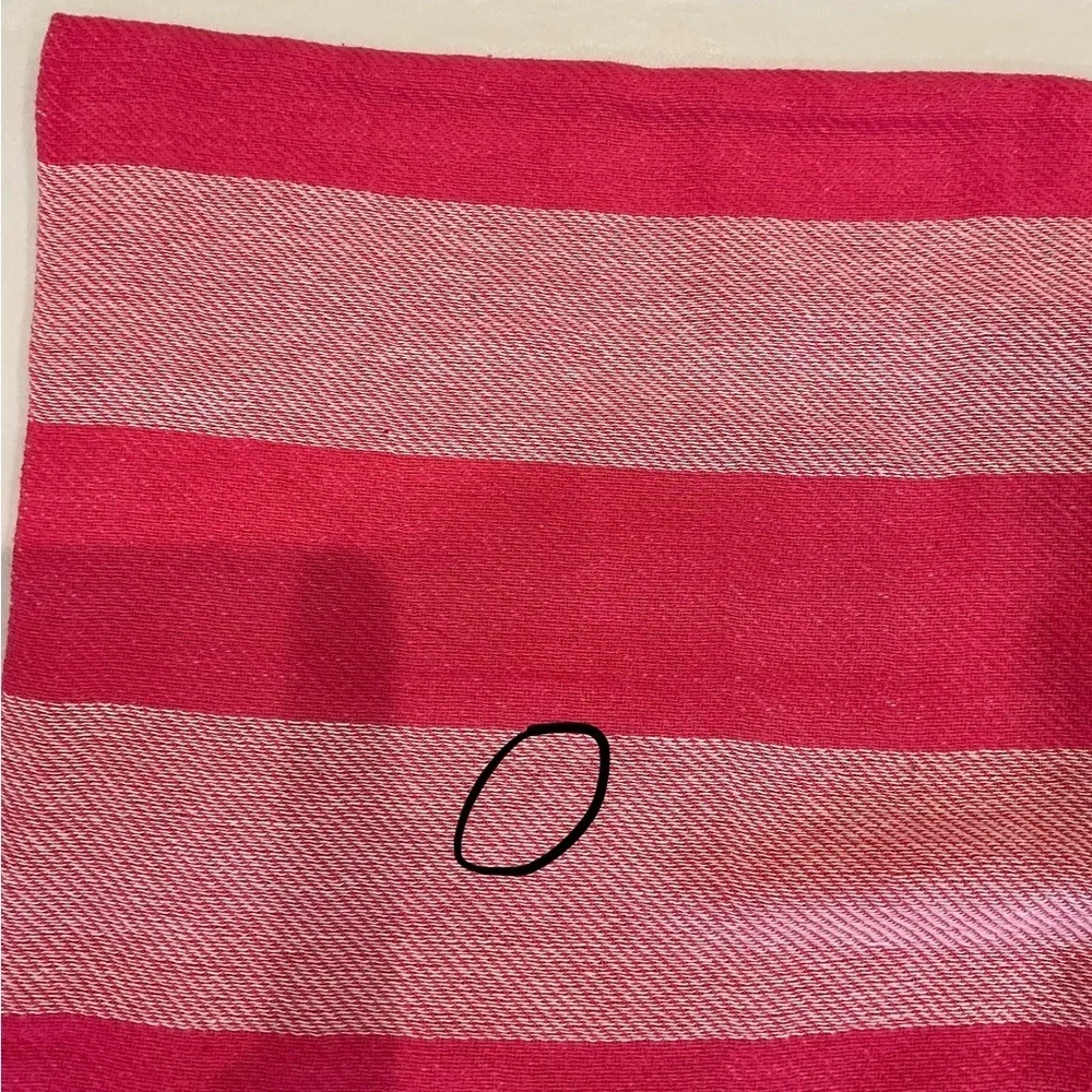 Victoria's Secret Fringe Striped Beach Blanket Throw in Pink